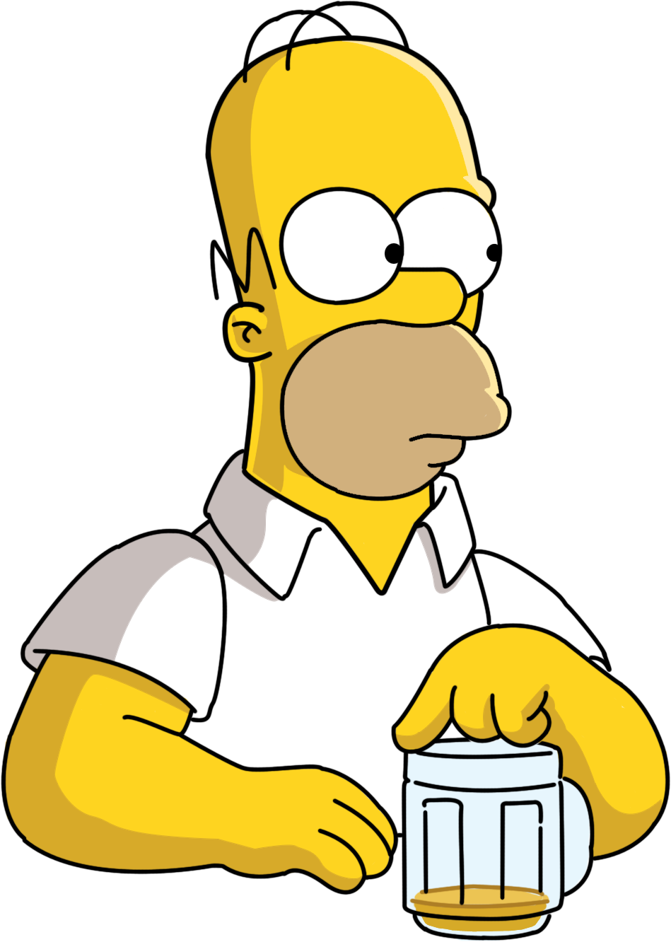 Homer bebiendose una cerveza