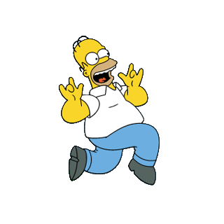 Homer saltando en una imagen animada